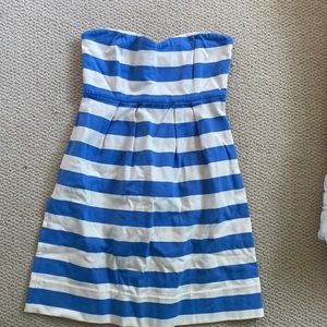 Jcrew blue striped dress